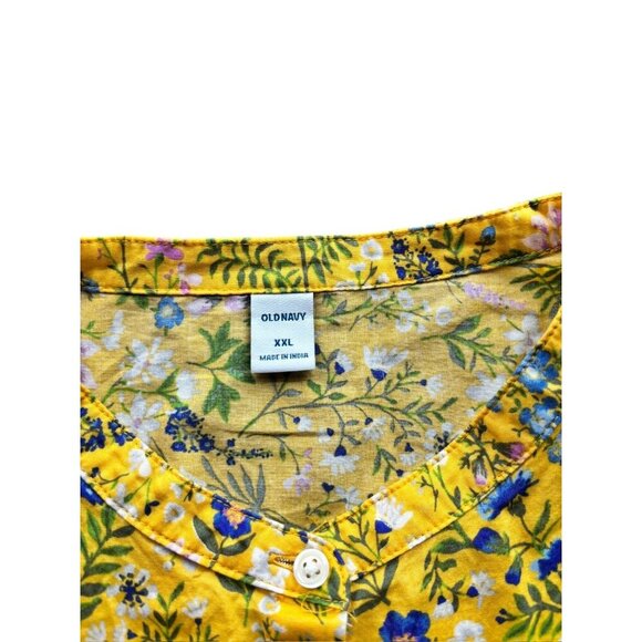 Old Navy Women's Yellow Floral Long Sleeve Lightweight Top - Picture 5 of 8